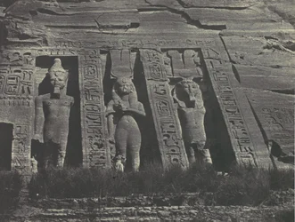 Nubië. Ibsamboul. Noordelijk deel van de Spéos van Hathor, 1850