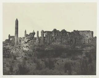 Paleis van Karnak, Algemeen uitzicht op de ruïnes, genomen in het noorden; Thebe