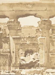 Tempel van Kalabcheh - Tussen mediale kolommen van de Pronaos, 8 april 1850