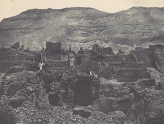 Thebe. Médinet-Habou. Ruïnes van de stad Papa, 1850