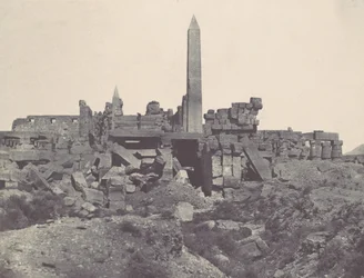 Thebe. Paleis van Karnak. Granieten Heiligdom en Hypostyle Zaal, 1850