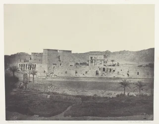 Gezicht vanaf het eiland Beghé, West, Philoe; Nubië, plaat 68 uit het album "Egypte, Nubie, Palestina et Syrie" (1852)