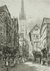Een straat in Rouen