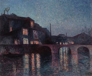De rivier Sambre in Charleroi, 1896