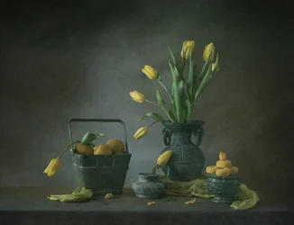 Gouden tulpen en citroenen