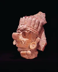 Hoofd van de Maya-maïsgod, Oaxaca, ca. 500 n.Chr.