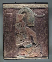 Zittende man, El Chicozapote, Usumacinta, Late Klassieke Periode, 600-900 AD