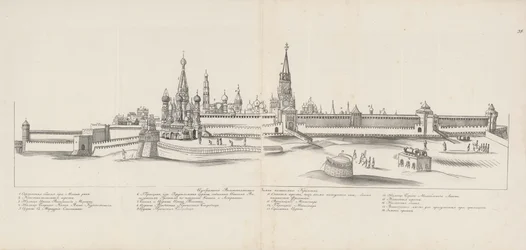 Moskou Kremlin gezien vanuit het oosten, 1661-1662