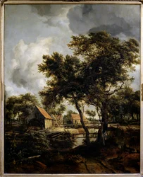 De watermolen, 17e eeuw, Sun. 0,8 x 0,66 m, Parijs, Musée du Louvre