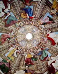 Voorstellingen van profeten en engelen Fresco door Melozzo da Forli (Melozzo degli Ambrosi) Koepel van de sacristie van Sint Marcus, Heiligdom van Santa Casa, Loreto