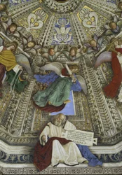 De profeet Jesaja en een Engel, koepel van de sacristie van Sint-Marcus, Santuario della Santa Casa, Loreto