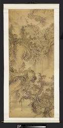 Landschap met figuren, bijen en apen