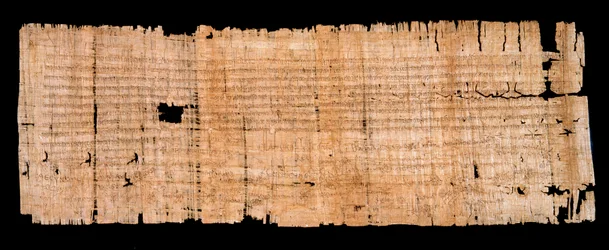 Merovingische periode: juridisch document op papyrus, bevestiging van het privilege van immuniteit verleend door koning Clovis II aan de abdij van Saint Denis op 22/06/654