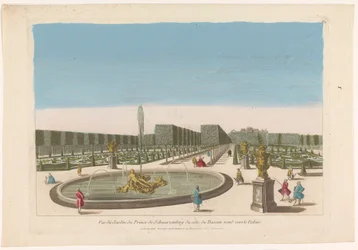 Gezicht op de fontein van de tuin van het Palais Schwarzenberg in de omgeving van de stad Wenen