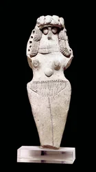 Mesopotamische kunst: Naakte vrouw. Terracotta, 2e millennium v.Chr. (ongeveer 2000 v.Chr.). Uit Tell Asmar (Esnunna in Mesopotamië). Parijs, Louvre Museum
