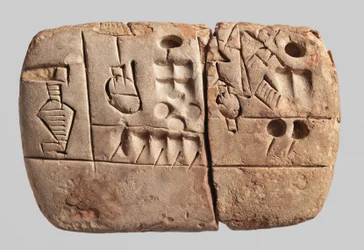 Vroege pictografische spijkerschrifttablet, Mesopotamië, Uruk, c.3100-2900 v.Chr.