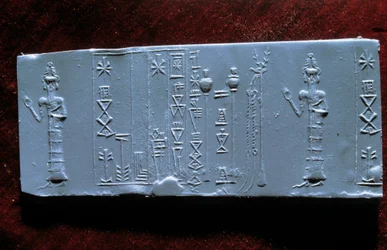 Oosterse kunst: zegel van de dokter Ur-Lugal (Ur Lugal, 3e millennium v.Chr.), oudheid van Azië