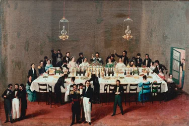Banket ter ere van generaal Antonio Leon in Oaxaca, Mexico (19e eeuw)