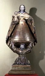 St. Franciscus ondersteunt de Madonna en Kind