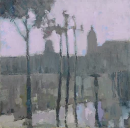 Parijs in de regen, 2016 (olieverf op linnen)