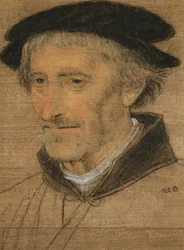 Portret van een man, buste, met zwarte hoed