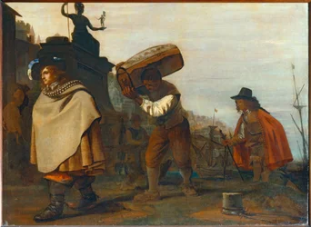 Heren arriveren in een zuidelijke haven ...