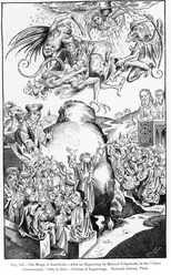 De heerschappij van de Antichrist, uit de Liber Chronicarum, gepubliceerd in 1493, illustratie uit Science and Literature in the Middle Ages and Renaissance, geschreven en gegraveerd door Paul Lacroix, 1878