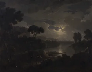 Italiaans ideaal landschap in de avond