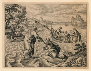 Christus loopt op de zee