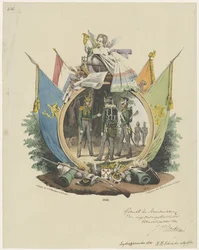 Medaillon met Vrijwillige Jagers der Leidse Hogeschool, 1830