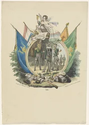 Medaillon met Vrijwillige Jagers der Leidse Hogeschool, 1830