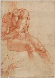 Zittend jong mannelijk naakt en twee armstudies (recto), ca. 1510-11