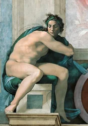 Ignudo Sixtijnse Kapel plafond in het Vaticaan, 1508-1512