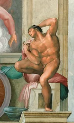 Ignudo Sixtijnse Kapel plafond in het Vaticaan