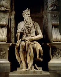 Italië, Rome, Basiliek van Sint-Pieter, Mozes, detail van het graf van Julius II, circa 1515