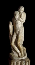La Pieta Rondanini. Beeldhouwwerk