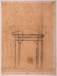 Schetsen van een Porta Pia portaal
