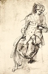 Studie voor het Madonna-beeld in de Medici-kapel in Florence