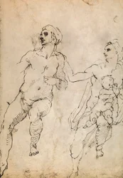 Studie van enkele naakte figuren, Louvre, Parijs