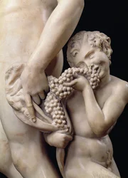 De dronkenschap van Bacchus, detail van de sater (detail)