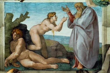 De Sixtijnse Kapel; plafondschilderingen na restauratie (fresco)
