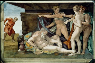 De Sixtijnse Kapel; plafondschilderingen na restauratie (fresco)