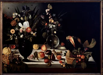 Stilleven met bloemen en vruchten, toegeschreven aan Caravaggio