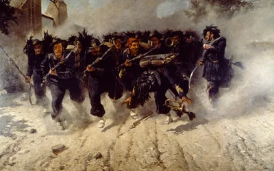Bersaglieri Charge bij Porta Pia, door Michele Cammarano (1835-1920), olieverf op doek, 290x472 cm