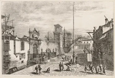 Gezichten van Venetië: De Poorten van het Arsenaal, 1741