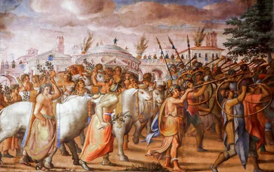 Triomf van de consul Lucius Aemilius Paulus over Perseus koning van Macedonië (detail)