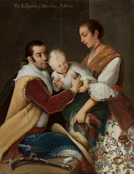 Albino meisje van Spanjaard en Morisca