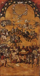 De verovering van Mexico, paneel II, ca. 1696-1715