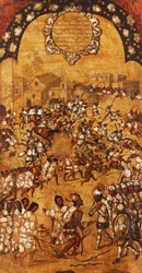 De verovering van Mexico, paneel V, ca. 1696-1715