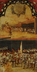 De verovering van Mexico, paneel XV, ca. 1696-1715